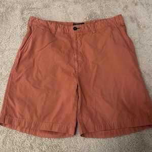 Orvis Mens Chino Shorts Size 36 Salmon Pink Cotton Flat Front 8 Inch Inseam
